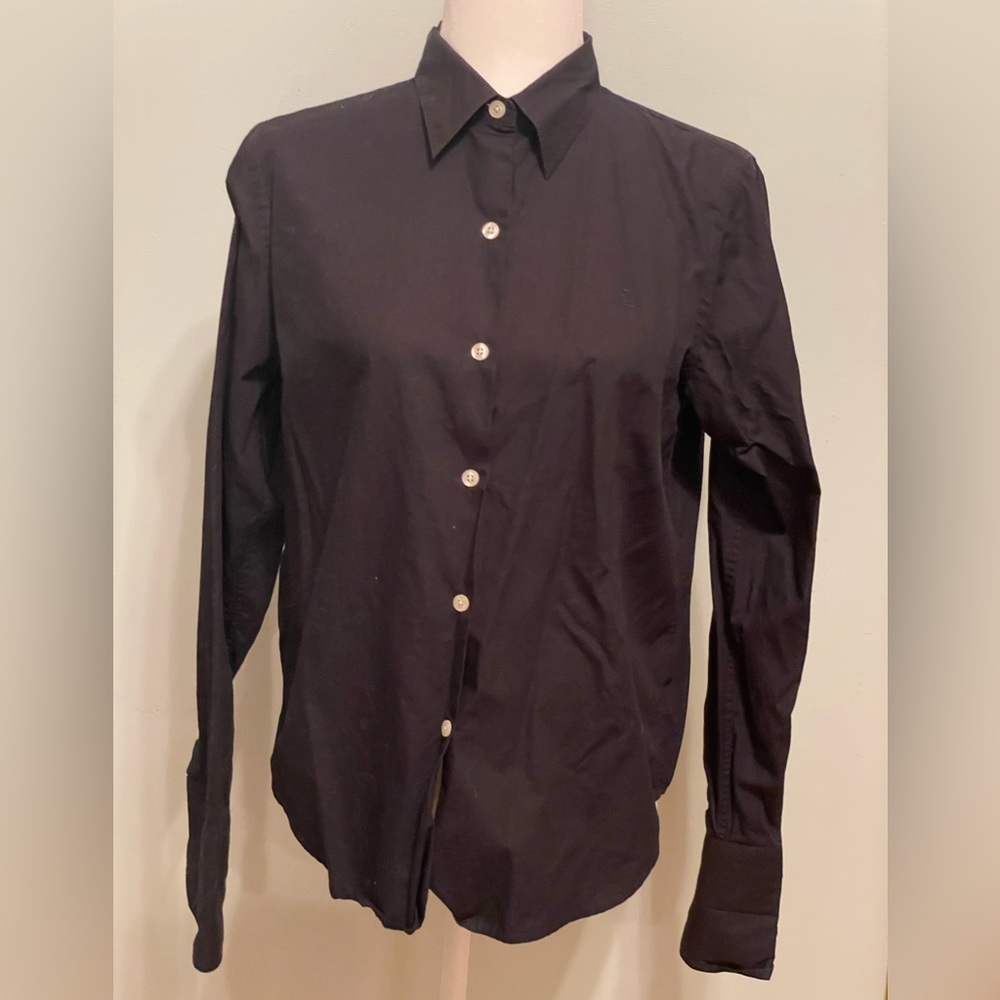 Ralph Lauren black button down for cuff links. Size M.